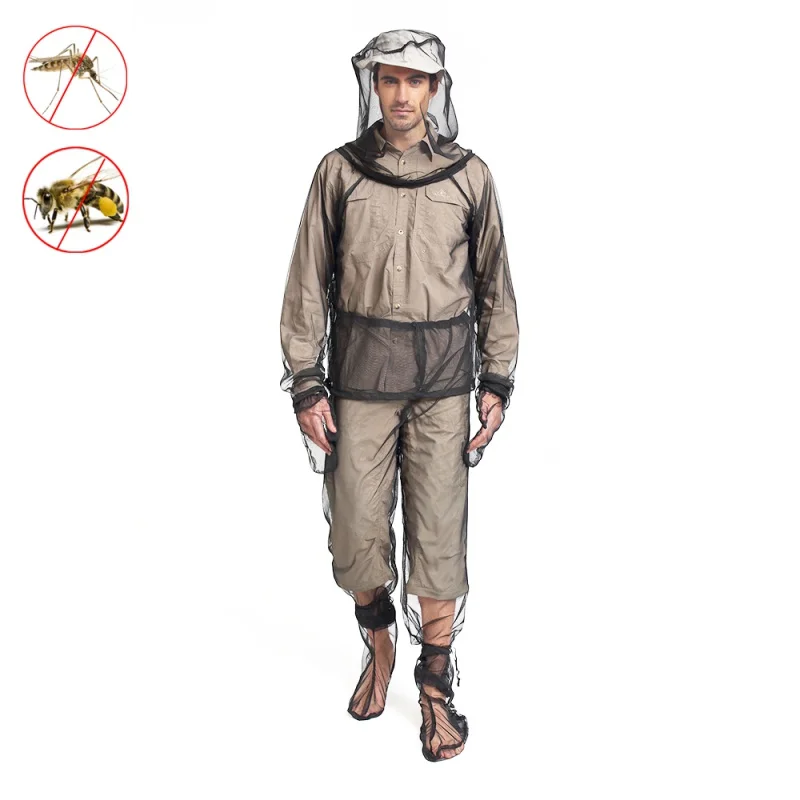2018 Рыбалка Костюмы джунгли Кемпинг Приключения комаров одежда летний комплект анти-укус дышащий комаров носить четыре-комплект из двух