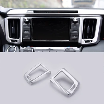 

ABS Matte For Toyota RAV4 2016 2017 Navigation Side Air Condition Outlet Cover Centre Control Panel Trim Sticker 2PCS