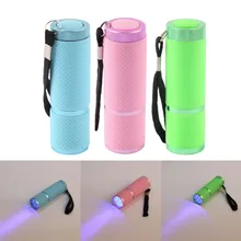 Mini LED Flashlight Lamp Nail Dryer Portable for Nail Gel 15s Fast Dry Nail Polish Curing Lamp Aluminum Alloy AAA Battery 9 LED