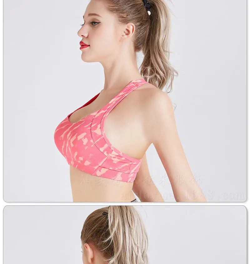 Women Sports Bra Breathable Quick Dry Workout Tank Top Female Camo Fitness Yoga Seamless Running Gym Push Up Wire Free Underwear (11)