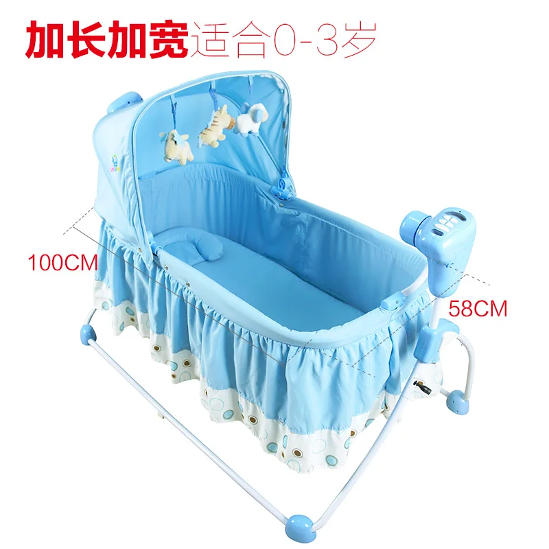 Электрический шейкер, детская кровать, маленькая раскачивающаяся кроватка, столик для младенцев, колыбель, кровать, автоматический светильник, безопасная и комфортная Детская кровать