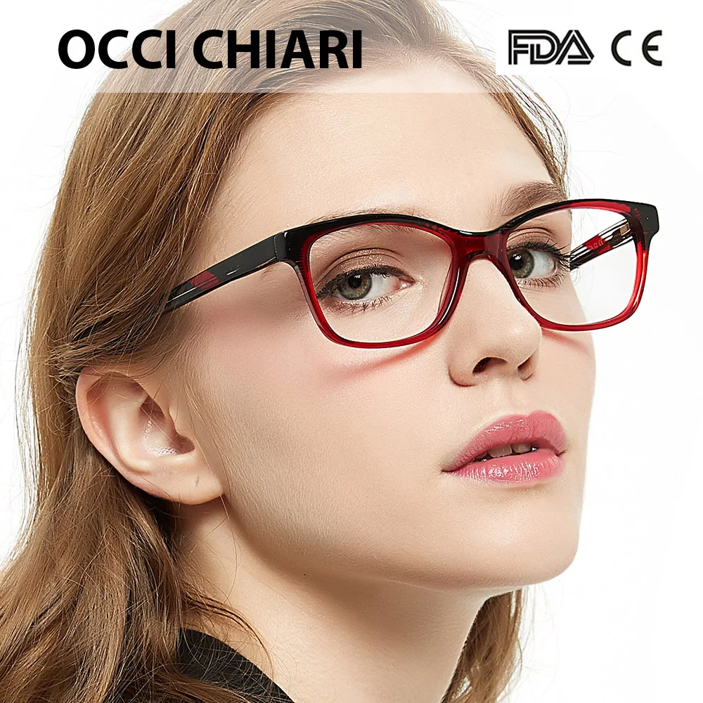 OCCI CHIARI итальянский дизайн ацетат оптические очки оправы весна петли Oculos люнетты очки девушки очки красный розовый для женщин CASO