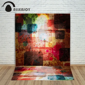 

Allenjoy photo backdrops square graffiti retro vintage red modern photocall background photograph professional