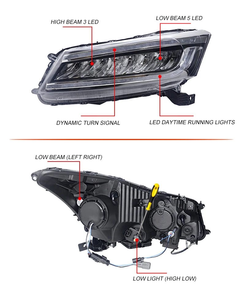 Тюнинговые Автомобильные фары чехол для Honda Accord G8 2008-2013 фары Полный СВЕТОДИОДНЫЙ DRL ходовые огни биксеноновый луч динамический сигнал