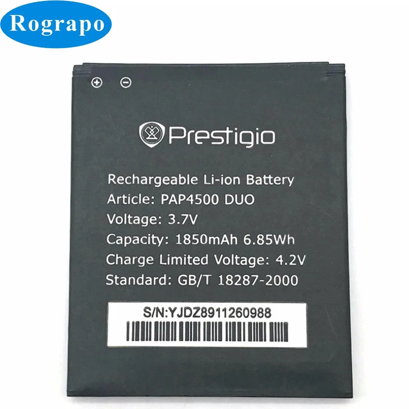 

3.7V 1850mAh Replacement Battery For Prestigio PAP4500 PAP 4500 DUO PAP4500DUO Bateria Batterie Mobile Phone Batteries