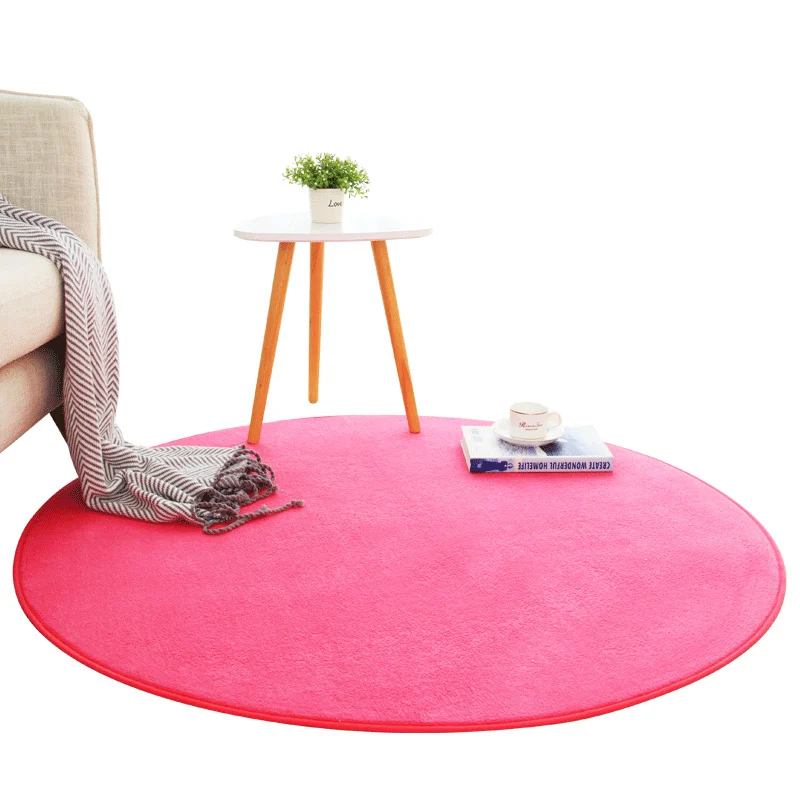 Billig Bad Teppich Große Größe Runde Feste Korallen Fleece Bad Matte Teppich 1 stücke Anti Slip Wc WC Matte Weichen schlafzimmer Teppich tappeto bagno