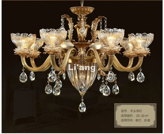 European Brass Chandelier Light Fixture E14 Antique Brass Pendant European Brass Chandelier Light Fixture E14 Antique Brass Pendant, Vintage Copper Crystal Lamp Lustres Lighting - European Brass Chandelier Light Fixture E14 Antique Brass Pendant