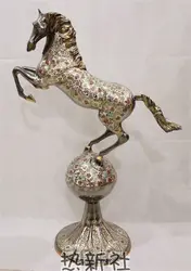 Пакистан Изысканные резные животных 1 м бронзовый цвет Лошадь рука импортированы ручной работы АРТ мяч на лошади