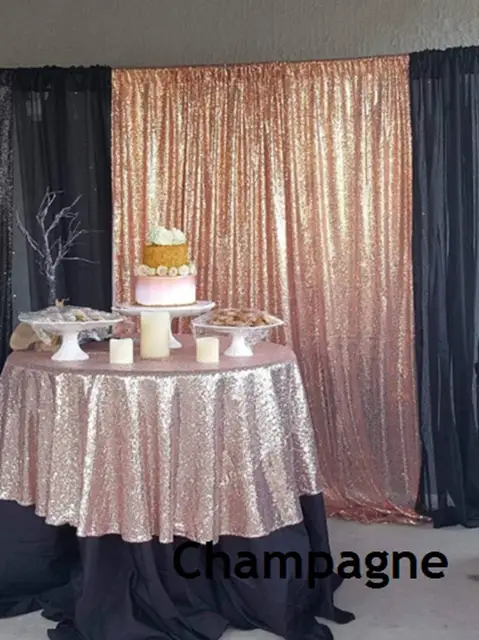 Pink Gold Tablecloth 90x132in Glitter Round Rectangular Embroidered Sequin Table Cover for Wedding Party Christmas Decor Champange