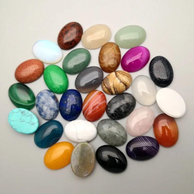 

fashion 18x25MM Natural Stone Beads for jewelry making Mixed CAB CABOCHN DIY ring accessories 30Pcs/lot Free shipping Wholesale