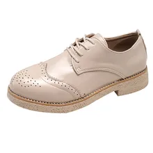 Классические женские кожаные туфли в стиле ретро; модная повседневная обувь с круглым носком; большие размеры 40; кожаная обувь; zapatos mujer