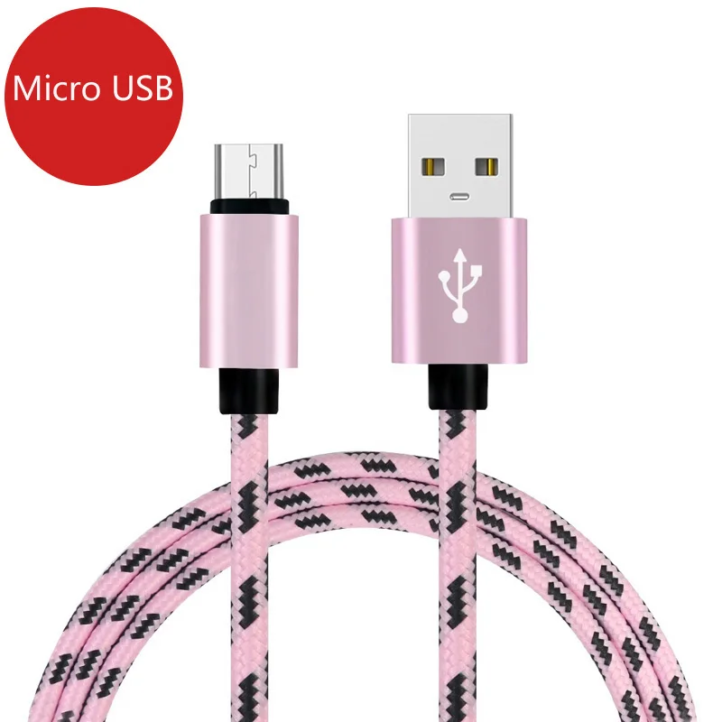 Micro USB Android кабель type C USB кабель передачи данных для быстрой зарядки для iPhone 6 7 Быстрая зарядка Телефон Зарядное устройство Шнур данных - Цвет: Розовый