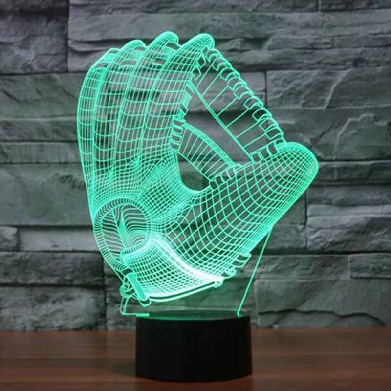 

Hot NEW 7color changing 3D Bulbing Light gloves illusion LED lamp creative action figure toy Christmas gift Wolf Dog Spider