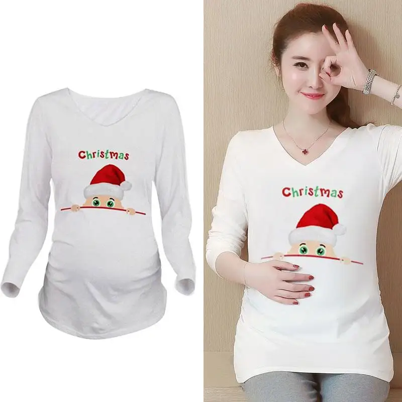 top t shirt maternity accessory clothing comfortable pregnant women fashion five sizes snowman printing daily wear christmas - Maternity Christmas Shirt top t shirt maternity accessory clothing comfortable pregnant women fashion five sizes snowman printing daily wear christmas - Maternity Christmas Shirt