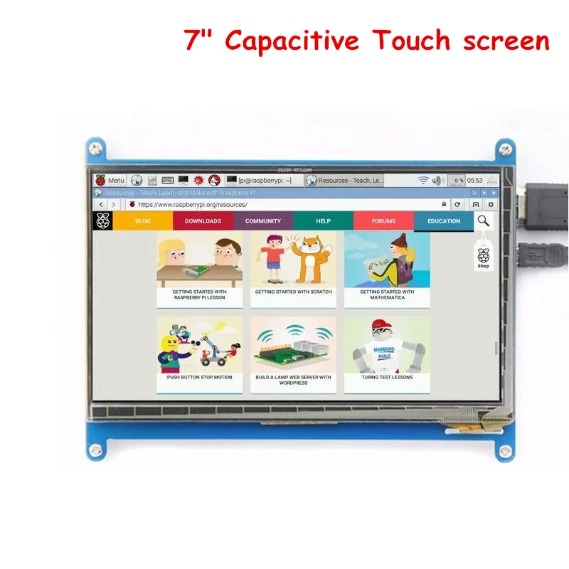 

7 inch Raspberry Pi HDMI LCD Capacitive Touch Screen Display 1024*600 support Raspbian/win10 for Raspberry Pi 3/3 b+