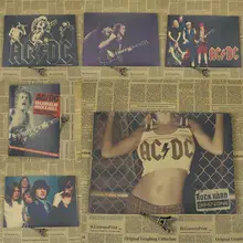 

Kraft paper poster rock band ACDC Home Furnishing dormitory decorative wall stickers posters