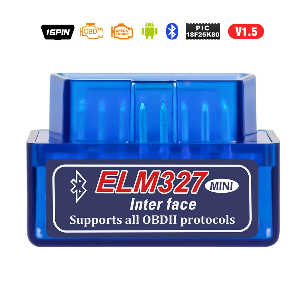 Obd2 elm327 V1.5 PIC18F25K80 чип-код диагностический сканер для Android Torque ELM 327 OBDII адаптер V 1,5 - Цвет: bluetooth v1.5