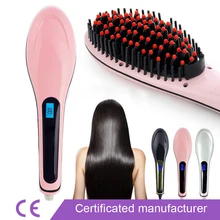 Newest LCD original manufacture hair straightener brush Hair Straightener Comb with LCD Display Electric Straightening