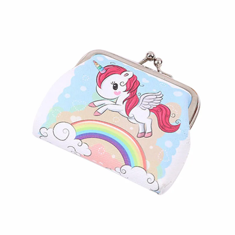 Women Coin Purse Cartoon Unicorn Small Wallets Leather Hasp Money Bag Lady Cute Unicorn Purse Drop Shipping - Цвет: Rainbow