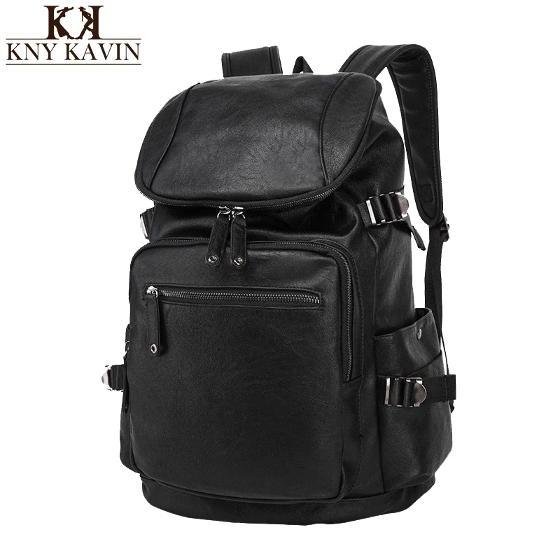 ФОТО 2016 New Leather Backpack Men's Casual Travel Bags Oil Wax Leather Laptop Bags College Style Backpacks Mochila Zip Men