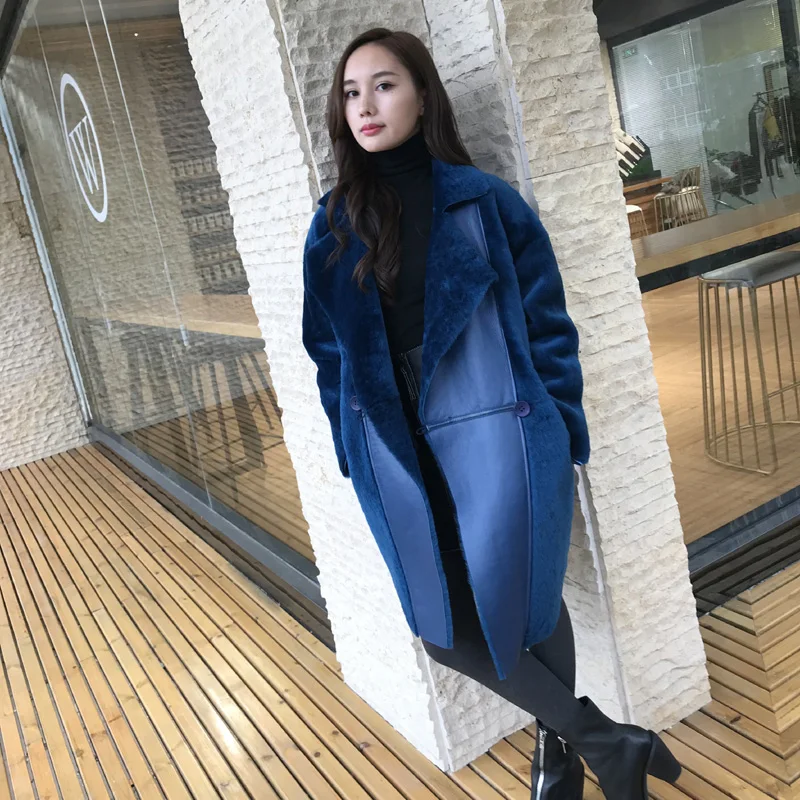 Новое Европейское шерстяное пальто с натуральным мехом, осенне-зимняя куртка, женская одежда, винтажное пальто с натуральным мехом, манто для женщин Hiver Z1100
