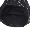 Geebro Women's Fashion Splatter Paint Ribbed Beanie Hat Metallic Color Cotton Beanies for Femme Slouchy Black Bronzing Skullies 5