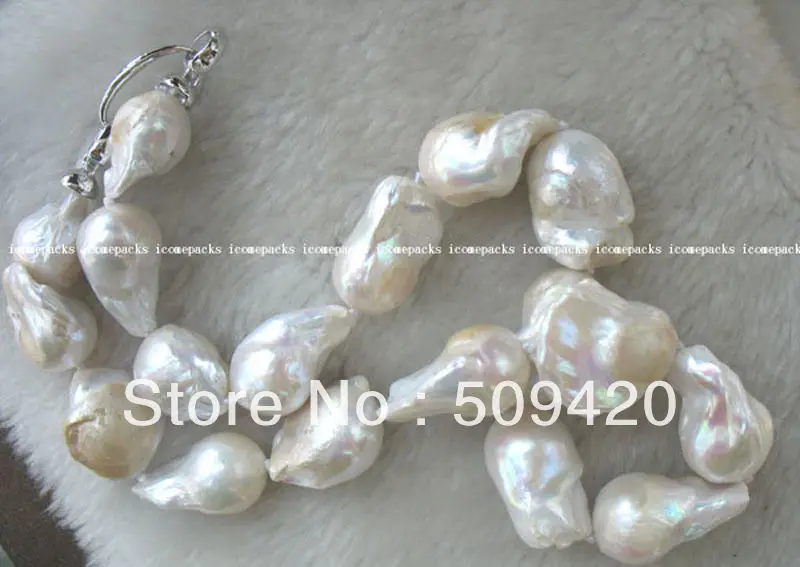 

~~ Free Shippingfreshwater pearl white reborn keshi necklace 19