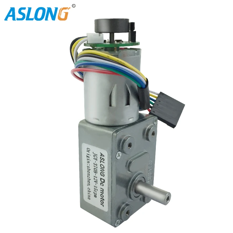 JGY 370B 12v DC Motor Low Speed Gear box Worm Gear Motor with Encoder