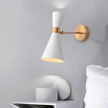 Скандинавский прикроватный светильник для спальни, настенный светильник, простой современный проходной коридор, отель, Золотой Фон, настенный светильник, Креативный светодиодный светильник