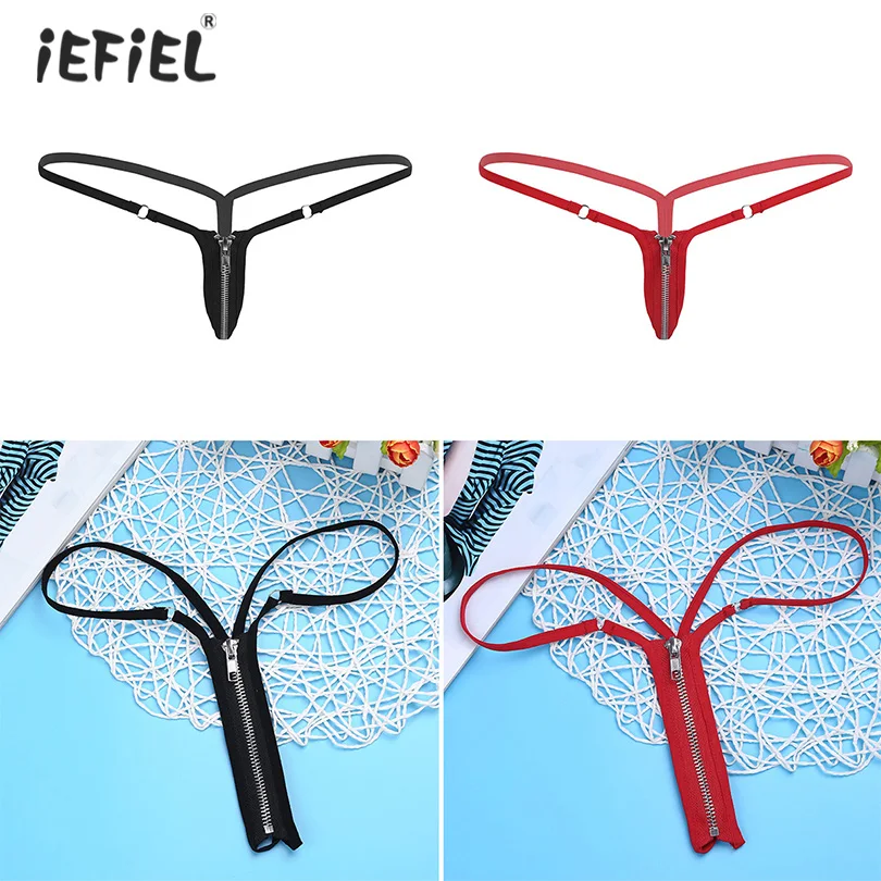 

iEFiEL Sexy Lingerie Stretchy G-string Sexy Panties Underwear Front Zipper Exotic Lingerie Womens Thongs and G-strings Underwear