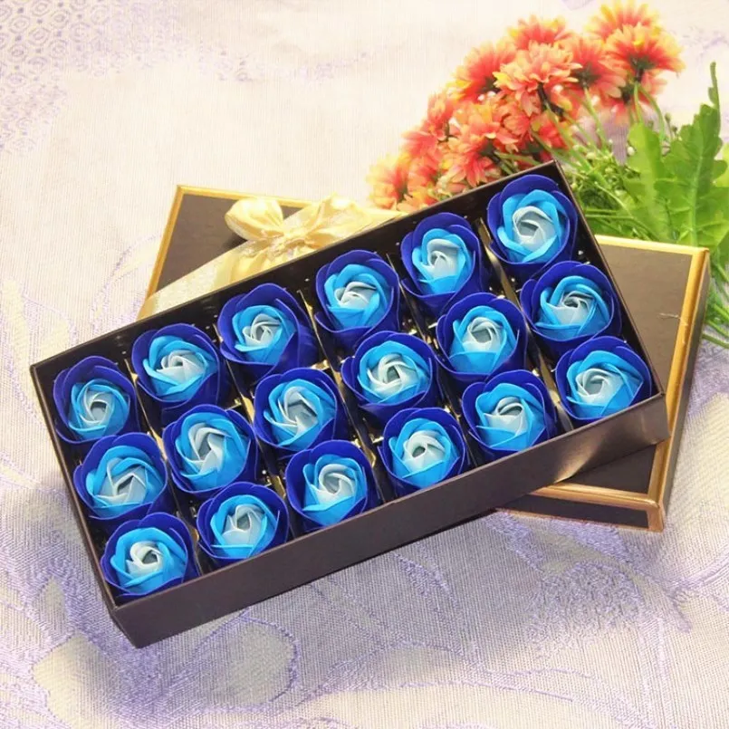 

New 18Pcs Rose Soap Flower Gift Box Simulation Flower Wedding Gifts For Guests Wedding Favors And Gifts Valentine's Day Gift