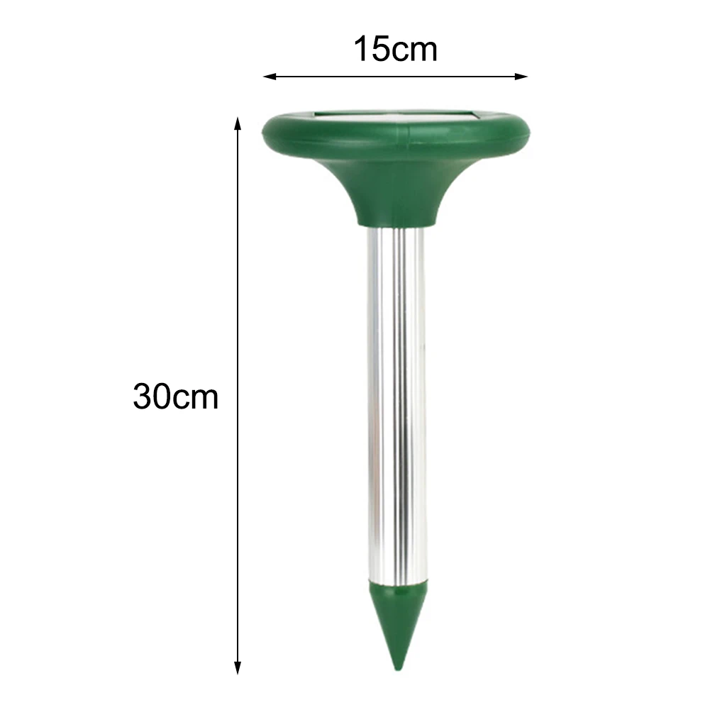 

2 Pcs Solar Powered Mole Repellent Stakes Ultrasonic Rodent Repeller