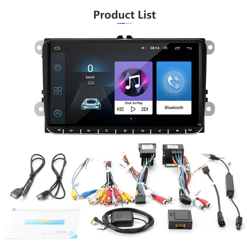 Top 9 Inch 2din Car Radio Android Gps Navigation Wifi for Volkswagen Skoda Golf Polo PASSAT TIGUAN Multimedia Player DAB Mirror-link 5