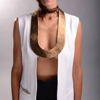 

YD&YDBZ New Luxury Fashion Coffee Gold Torques Jewelry For Women Leather Pendant Necklace Punk Red Necklaces Clothes Accessories