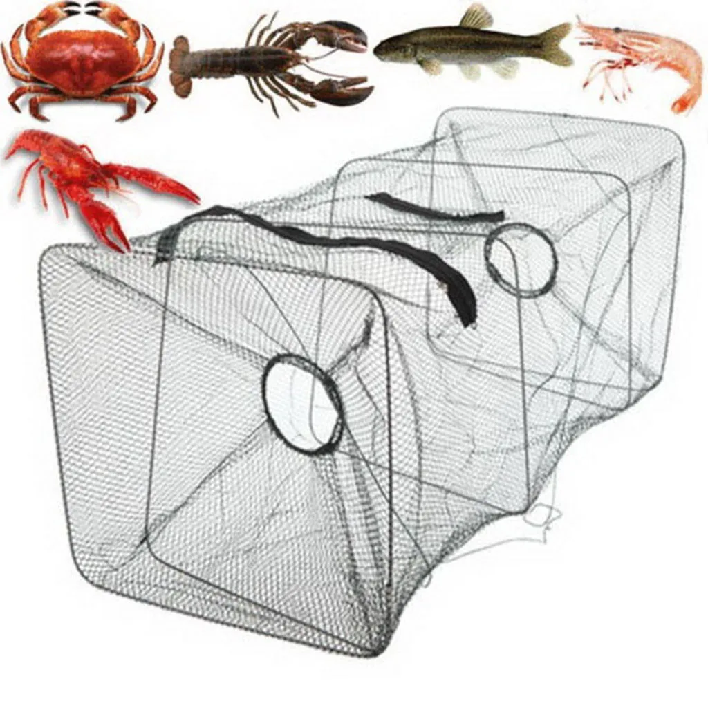 Рыболовная Складная ловушка, храните сеть, краб, раки, омаров, ловушка, рыболовная сеть, угрюмая креветка, живая приманка, JU16 - Цвет: Бургундия