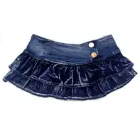 Denim Micro Mini Skirts Crotch Thong Detail Jeans Skirts Sexy Tight For Female Temptation Disco/Pole Dance Hotpants Clubwear