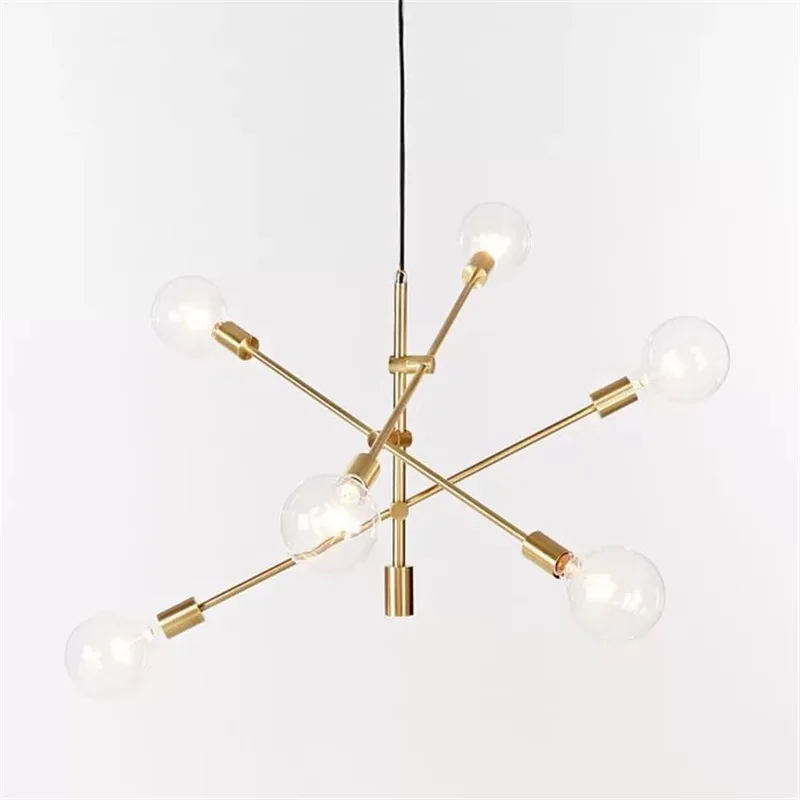 

AC 220V retro modern LED chandelier simple gloss E27 indoor living room lighting kitchen restaurant chandelier lamps