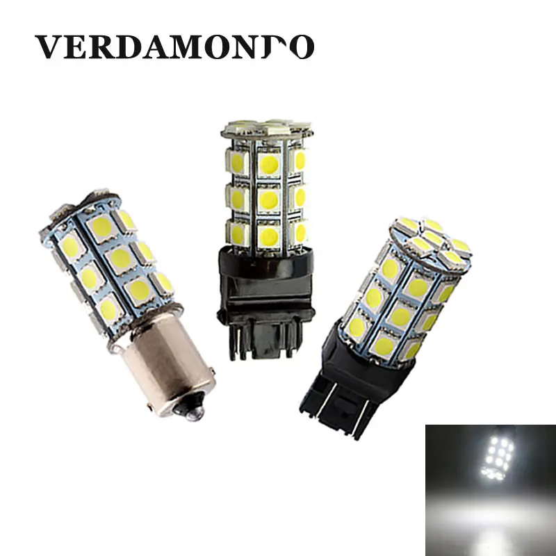 Автомобильная светодиодный ная лампа BA15S 1156 BA15D 1157 T20 7440 7443 T25 3156 27SMD 3157