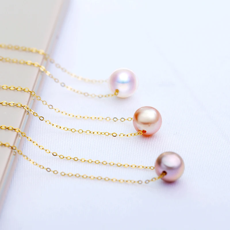 DAIMI-Simple-Pearl-Choker-Necklace-7-8mm-Fresheater-Pearl-Pendant-925-Silver-Chain-Best-Gift-for