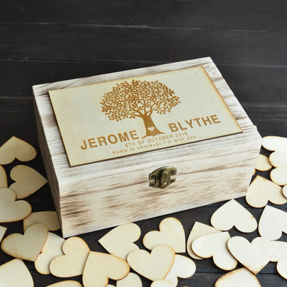 Personalized Wedding guest book, Rustic wedding guestbook, Custom