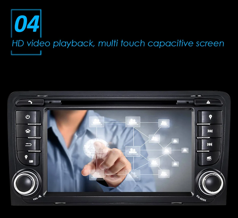 Best Eunavi 7" Octa 8 Core 4G RAM Android 8.0 Car DVD Radio Player for Audi A3/S3(2003-2013) stereo with TPMS/OBD2/4G/DAB+/GPS/WIFI 7