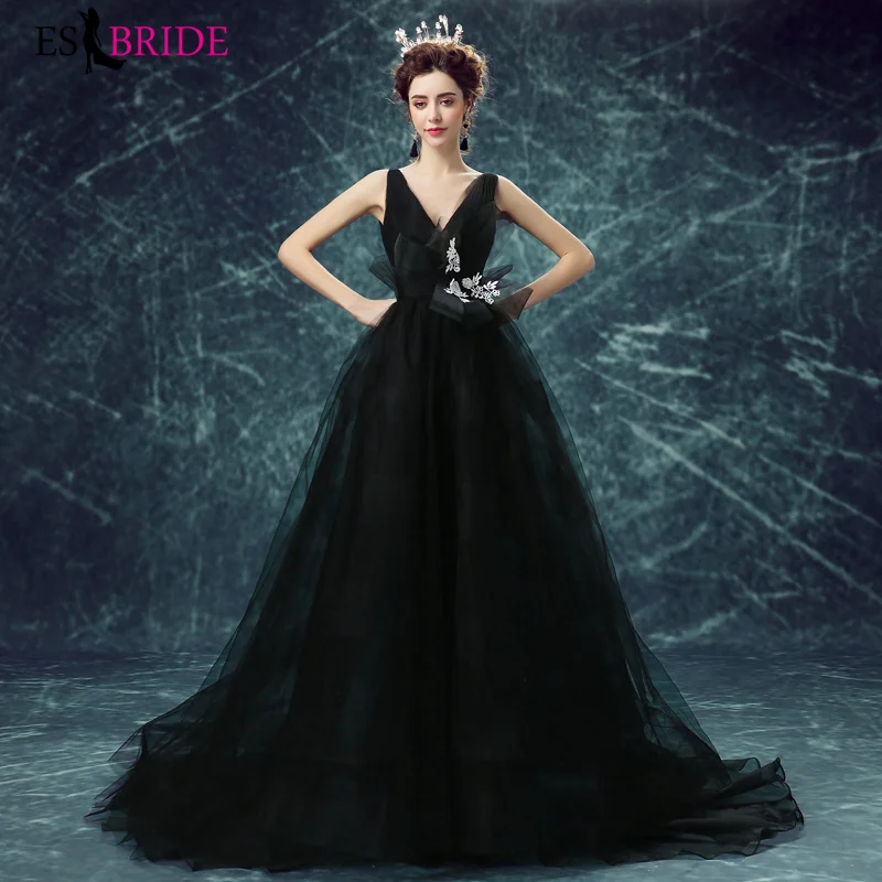 2019 Black Evening Dresses Long Elegant A-Line Sleeveless Backless Lace Appliques Wedding Guest Dress Party Gown Vestidos ES2020 2019 Black Evening Dresses Long Elegant A-Line Sleeveless Backless Lace Appliques Wedding Guest Dress Party Gown Vestidos ES2020