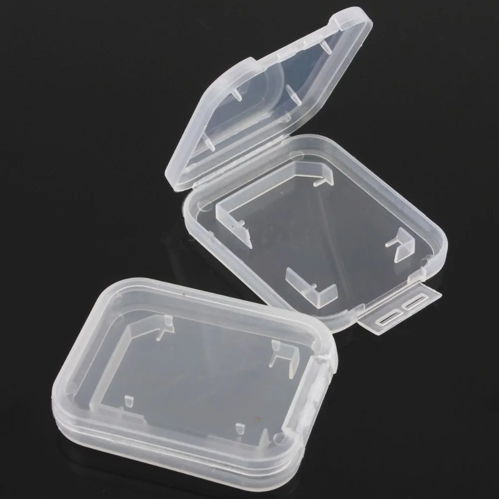 LINSBAYWU 10PCS Transparent Standard SD SDHC Memory Card Case Holder
