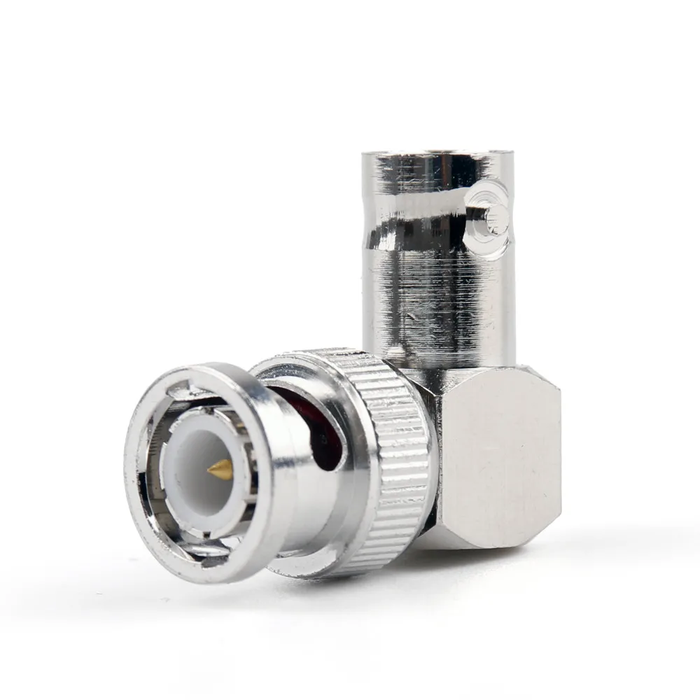 

Areyourshop High Quality 10 Pcs Adapter 90 Degree BNC Plug Male To BNC Female Jack RF Connector Right Angle M/F 50Ohm Plug Jack