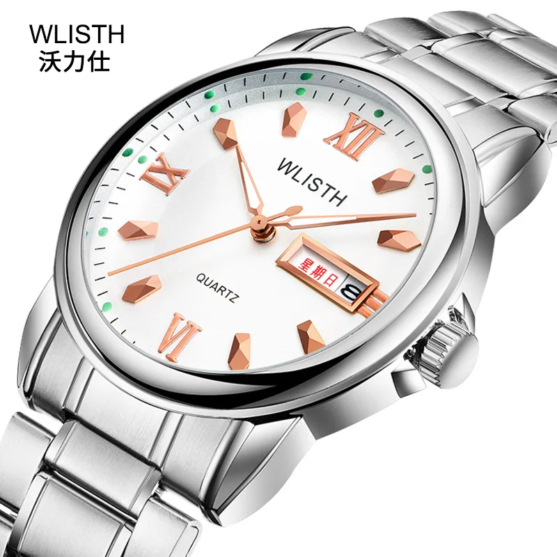 

personality waterproof watch Fashion ultra-thin steel belt quartz watch simple business luminous trend 0020