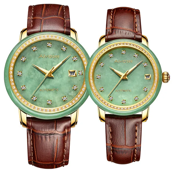 Топ Бизнес Мужские часы Jade пара наручные часы новые модные женские часы Jade коллекция классические мужские часы женские часы - Цвет: Couple Watch