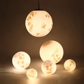 

Nordic led moon pendant light Restaurant Bar bedroom garden art hanging light
