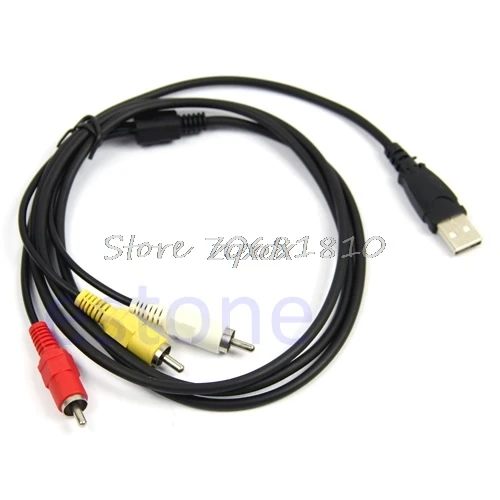 

USB Type A Male to 3x RCA AV LCD TV Adapter Lead Cable Whosale&Dropship