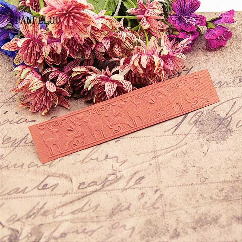 PANFELOU цветы Лось фон тиснение папки для скрапбукинга DIY шаблон помадка торт