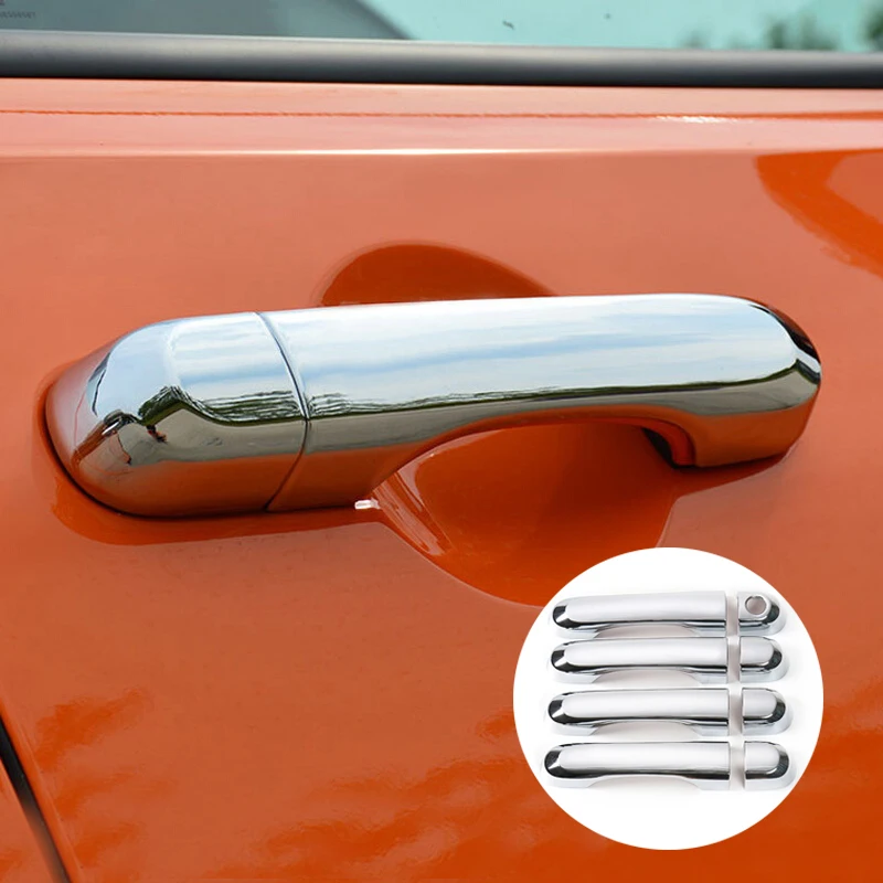 Для Jeep Renegade 2015 2016 2017 2018 Chrome Боковая дверь ручка поймать крышки отделка под